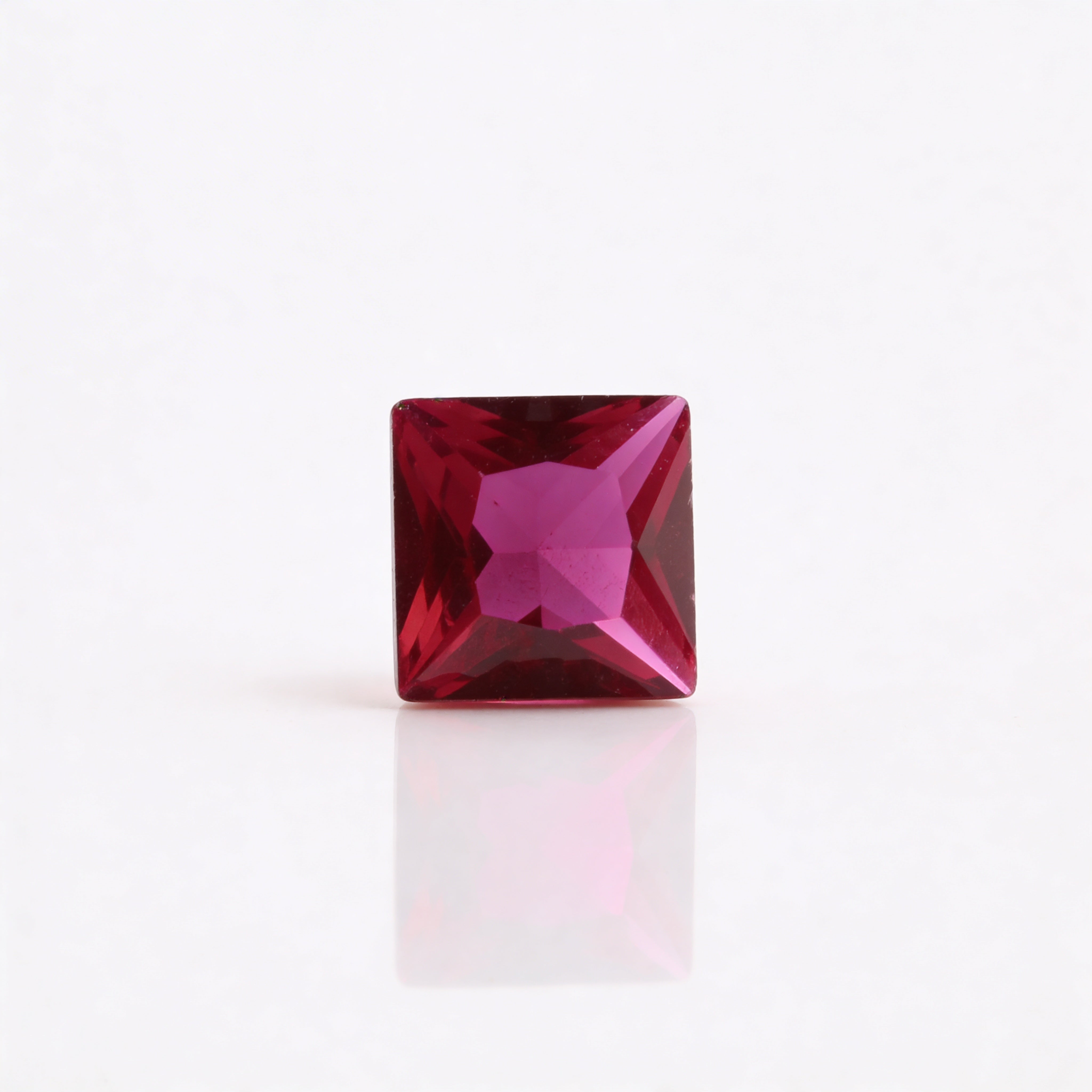 IGI Certified Laboratory Grown Ruby | 1.27 Carat Princess Cut | Purplish Red Ruby Gemstone Main image