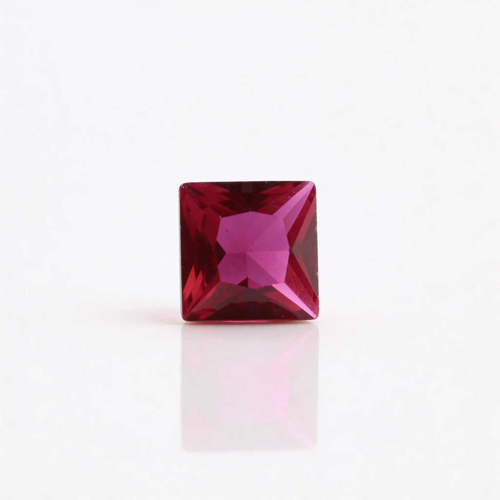 IGI Certified Laboratory Grown Ruby | 1.27 Carat Princess Cut | Purplish Red Ruby Gemstone