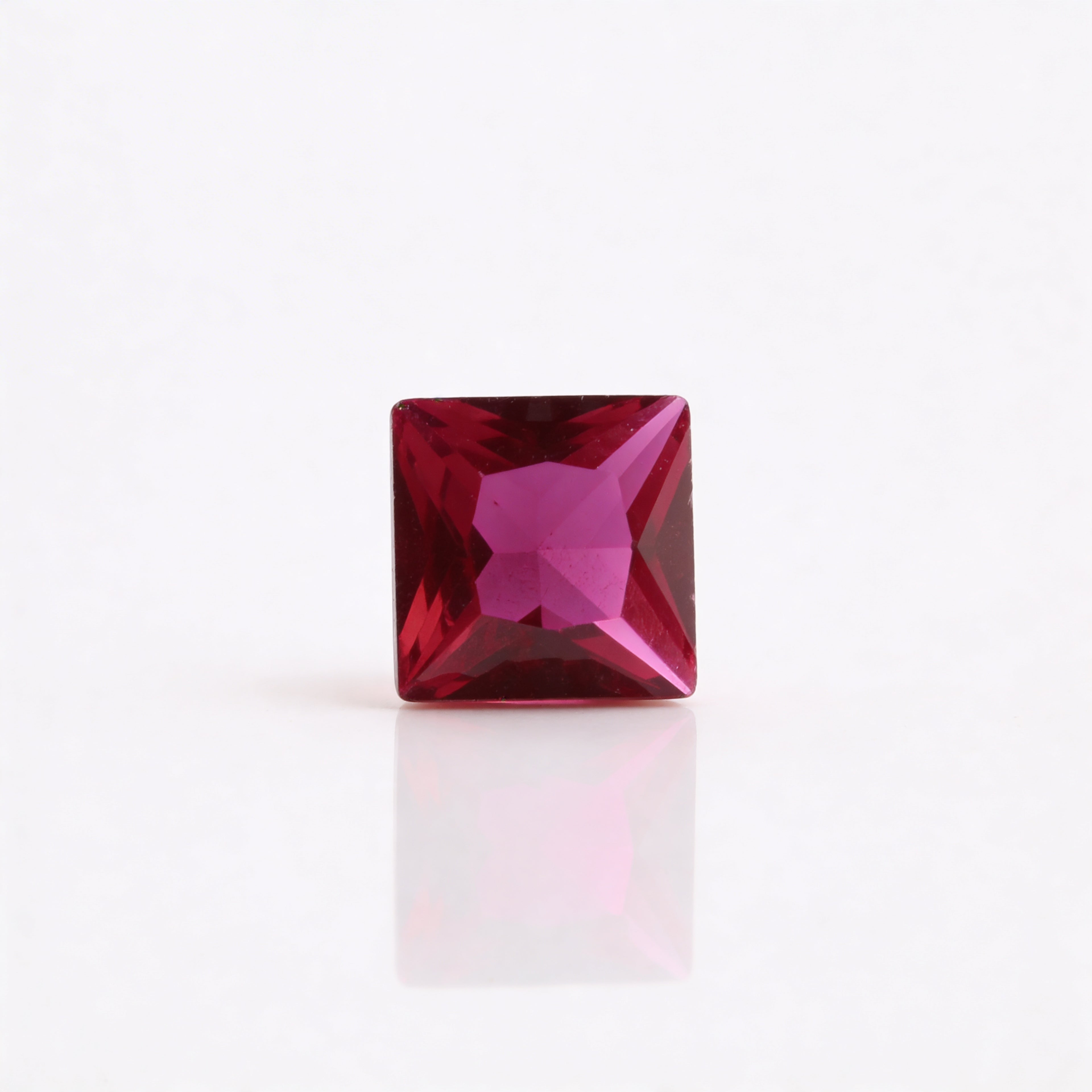 IGI Certified Laboratory Grown Ruby | 1.25 Carat Princess Cut | Purplish Red Gemstone