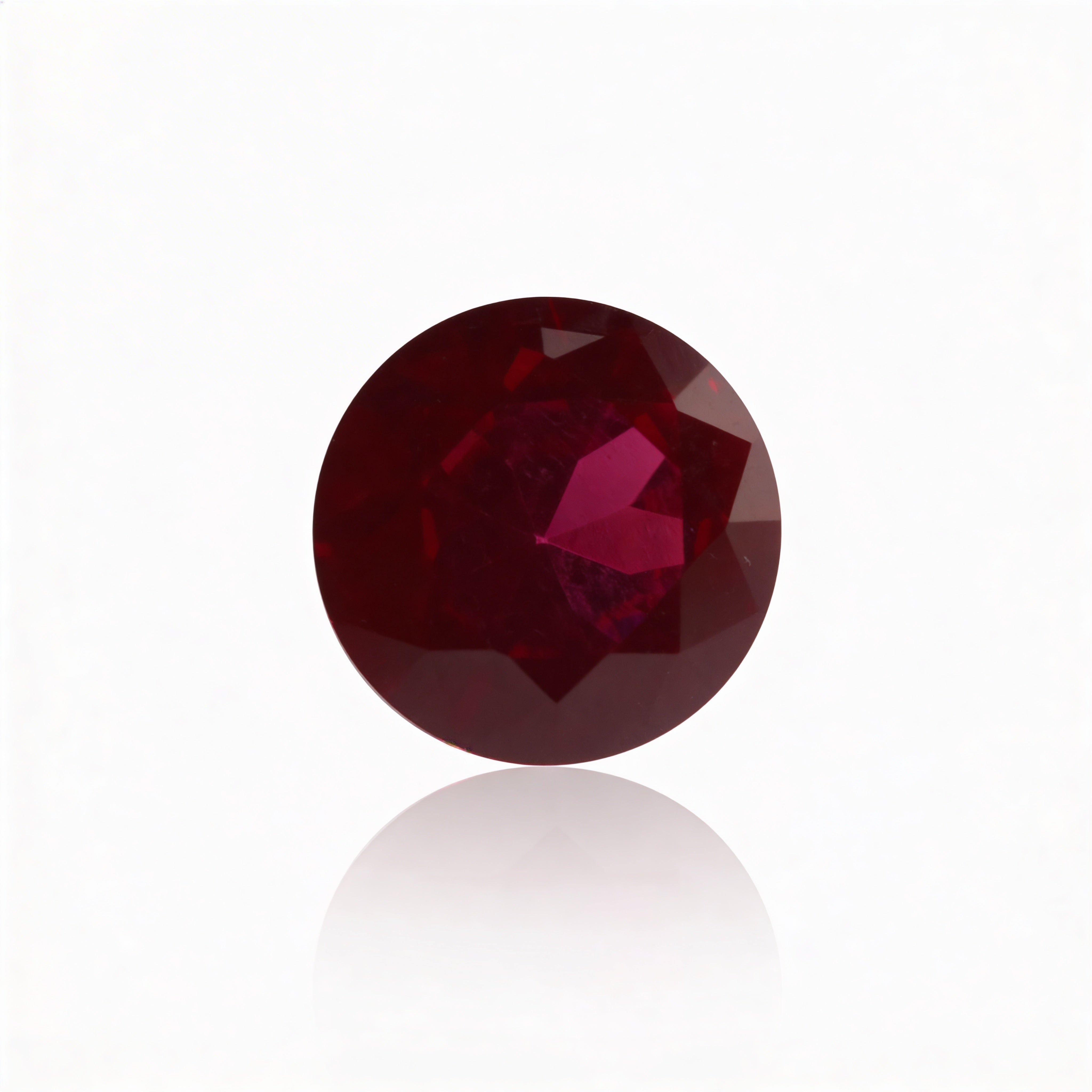 IGI Certified Laboratory Grown Ruby | 1.52 Carat Round Brilliant Cut | Purplish Red Ruby Main image