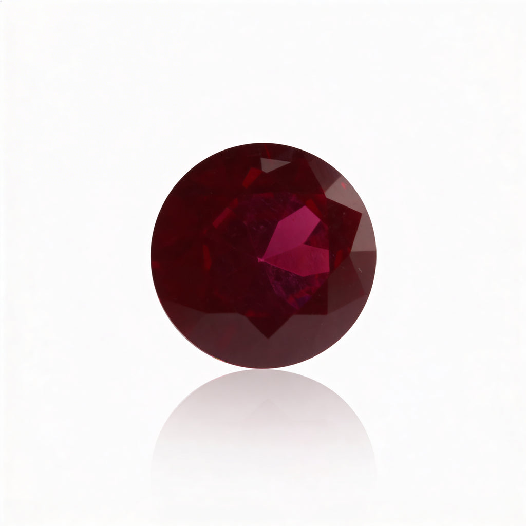 IGI Certified Laboratory Grown Ruby | 1.52 Carat Round Brilliant Cut | Purplish Red Ruby