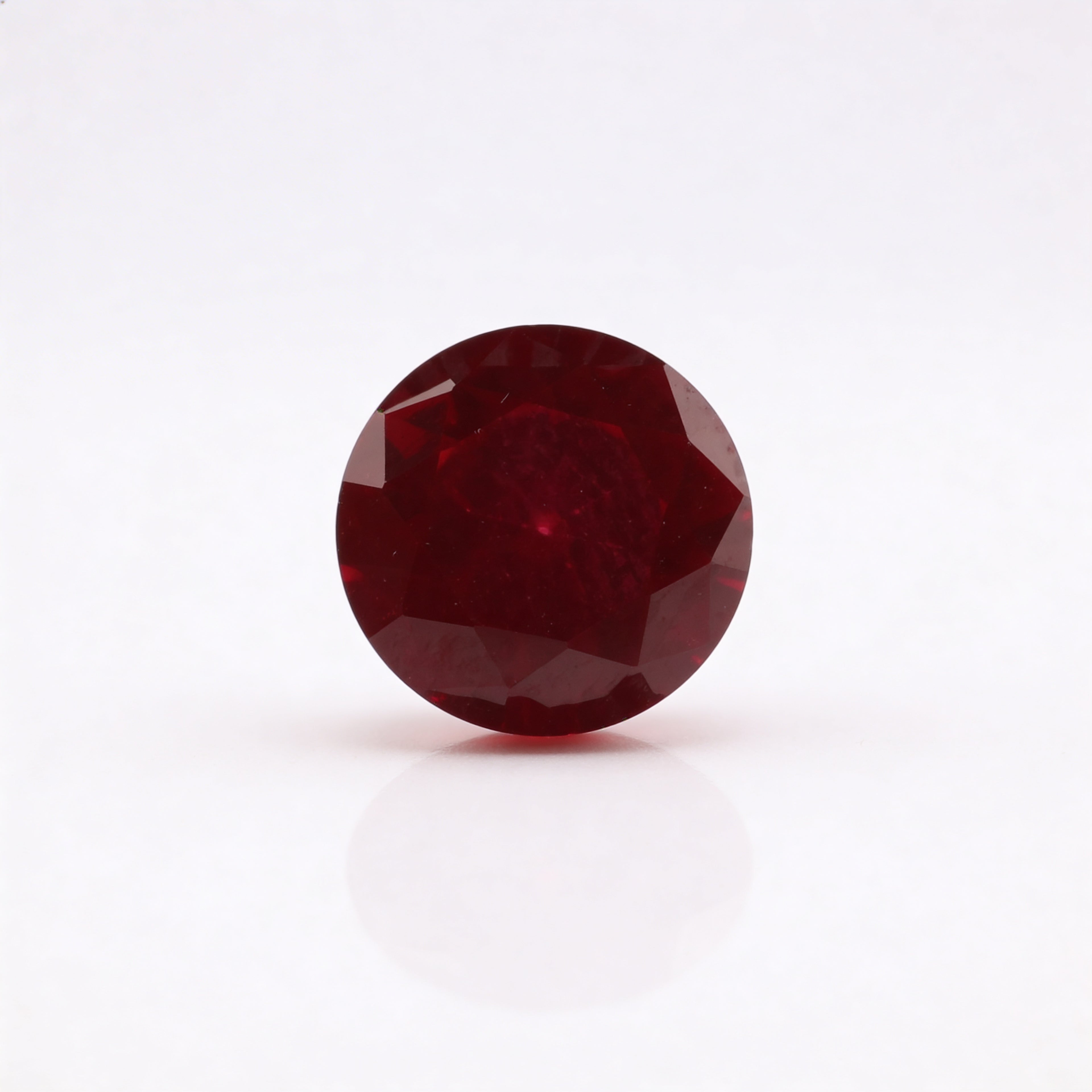 IGI Certified Laboratory Grown Ruby | 2.30 Carats Round Brilliant Cut | Purplish Red Ruby-Saleh Sallom