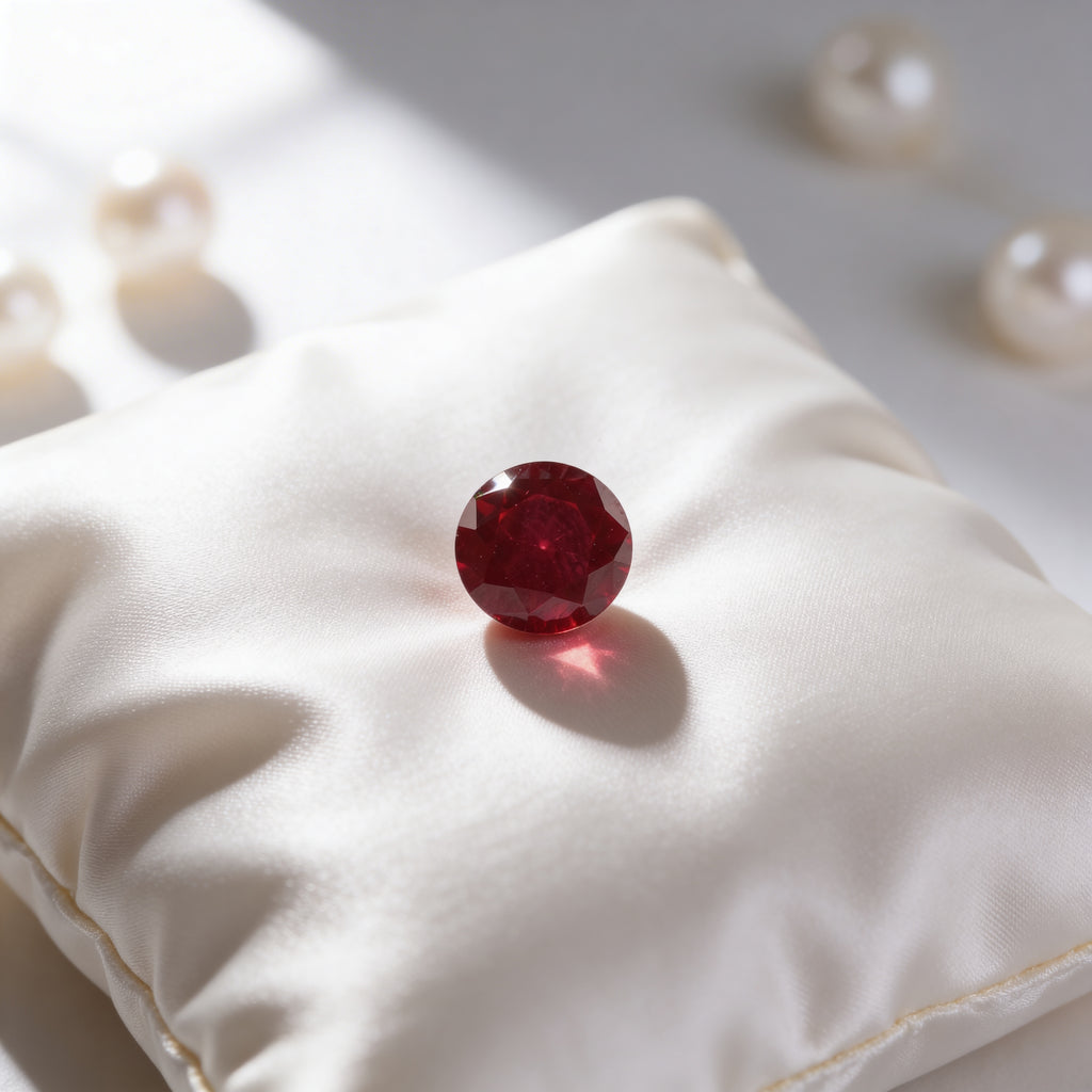 IGI Certified Laboratory Grown Ruby | 2.30 Carats Round Brilliant Cut | Purplish Red Ruby-Saleh Sallom