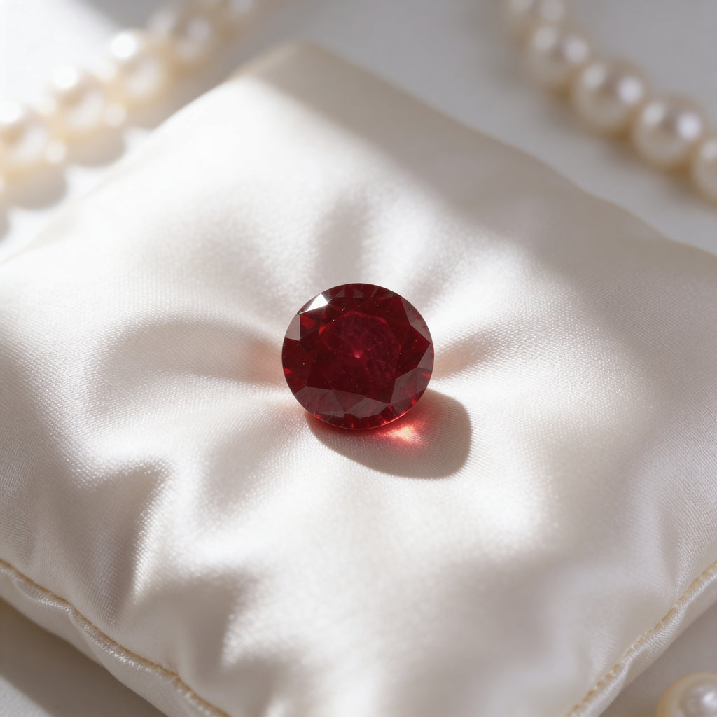 IGI Certified Laboratory Grown Ruby | 2.30 Carats Round Brilliant Cut | Purplish Red Ruby-Saleh Sallom