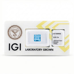 IGI Certified Laboratory Grown Blue Spinel | 2.85 Carat Square Step Cut | Luxury Gemstone-Saleh Sallom