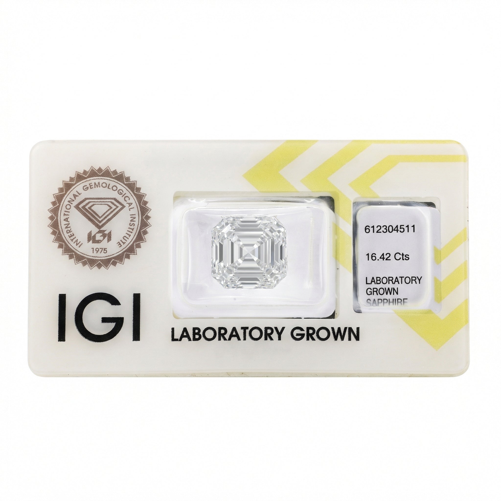 IGI Certified Laboratory Grown Colorless Sapphire | 16.42 Carat Square Emerald Cut | Luxury Statement Secondary image