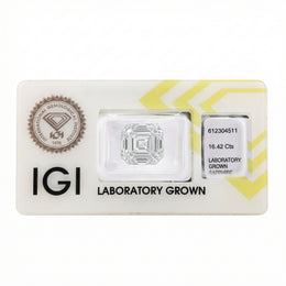 IGI Certified Laboratory Grown Colorless Sapphire | 16.42 Carat Square Emerald Cut | Luxury Statement-Saleh Sallom