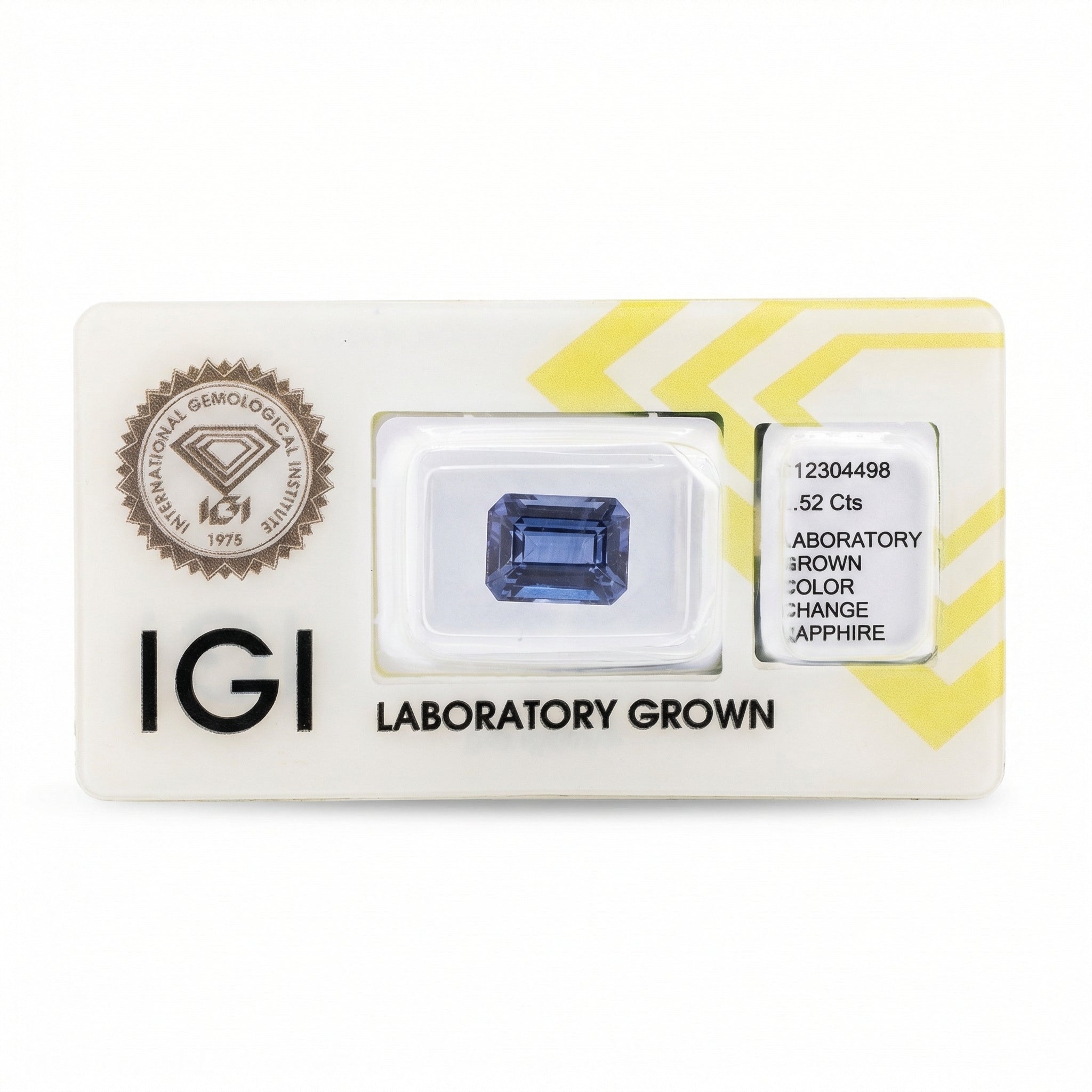 IGI Certified Laboratory Grown Color Change Sapphire | 6.52 Carats Emerald Cut | Rare Color Change Gemstone-Saleh Sallom Main image
