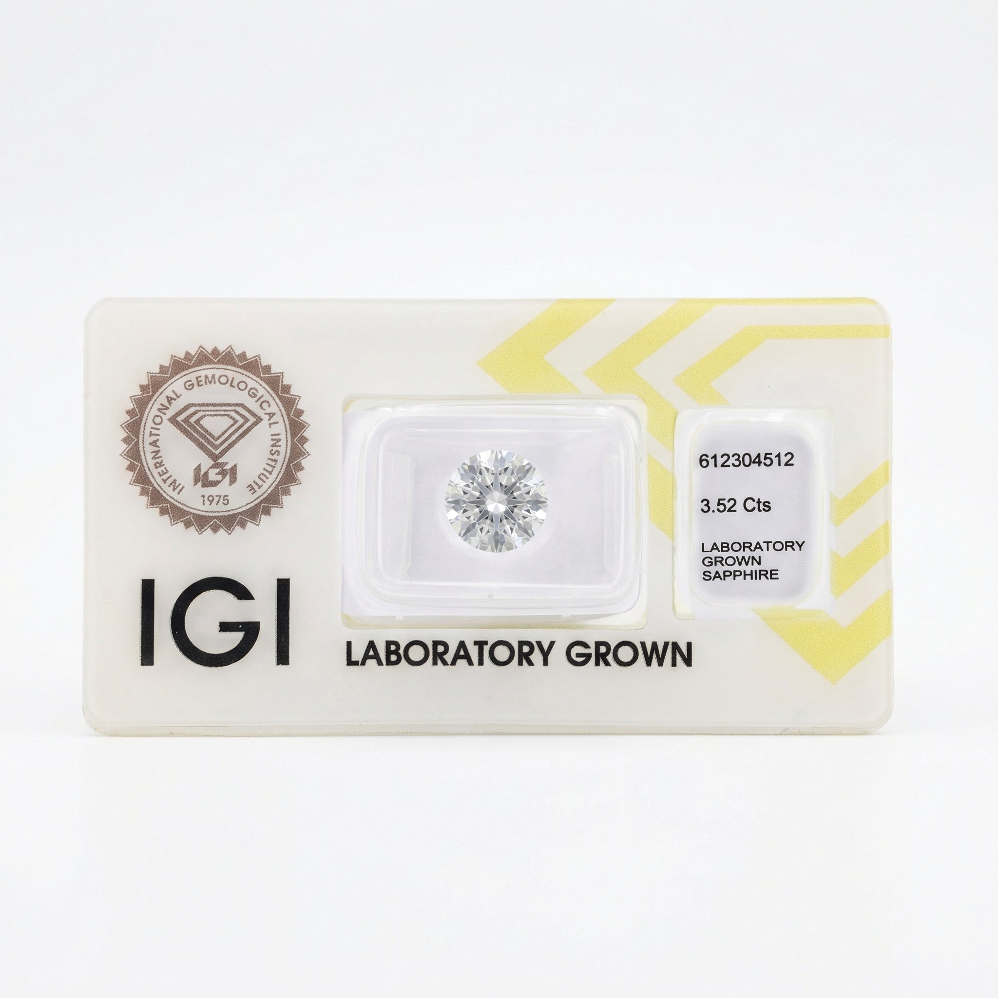 IGI Certified Laboratory Grown Colorless Sapphire | 3.52 Carat Round Brilliant Cut | Diamond-Like Luxury Gemstone Secondary image
