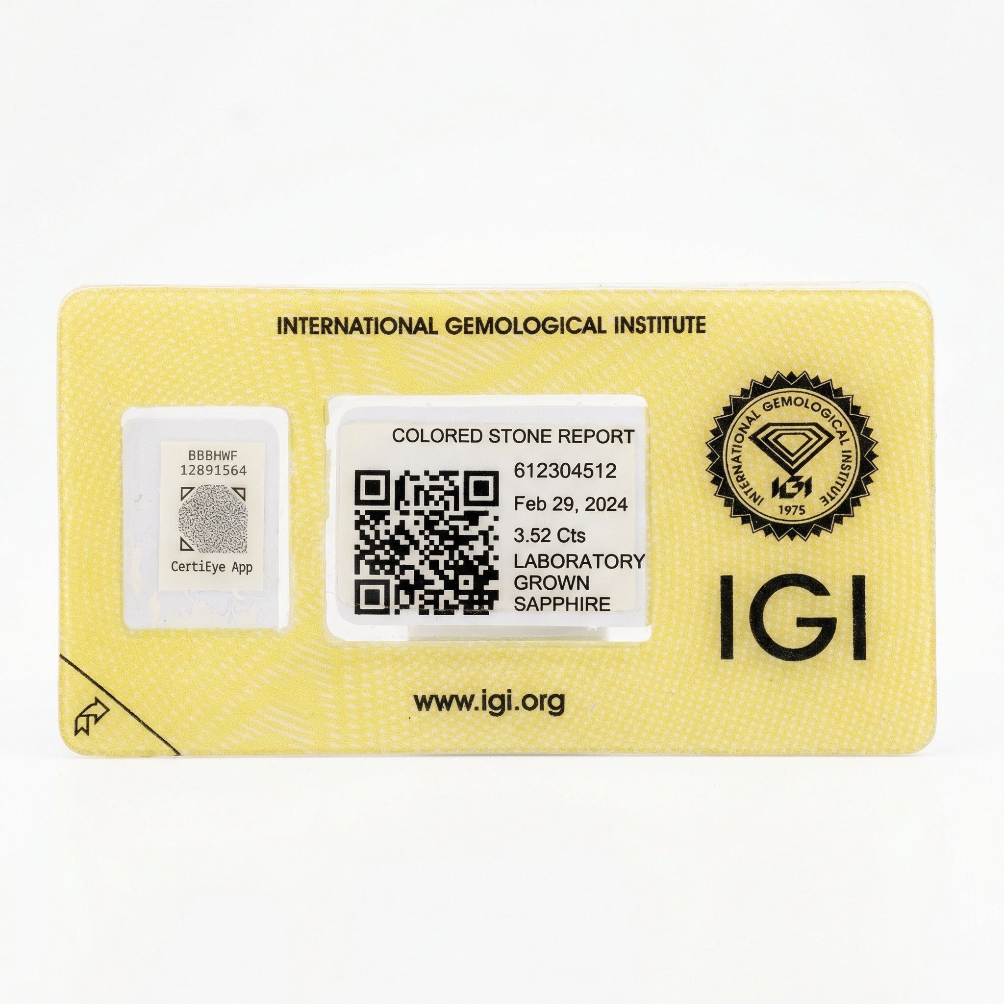 IGI Certified Laboratory Grown White Sapphire | 3.52 Carats Round Brilliant Cut | Premium Colorless Sapphire Secondary image