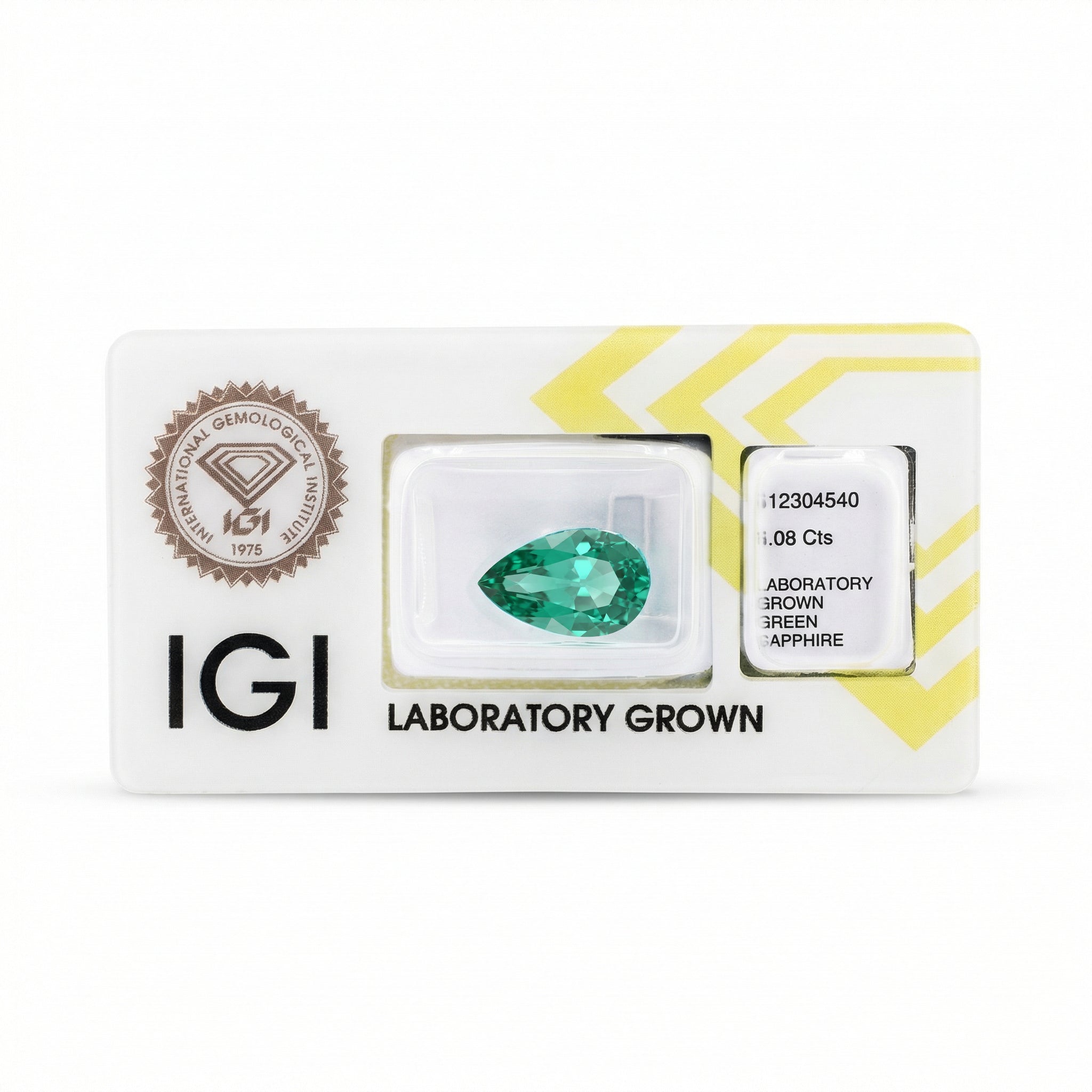 IGI Certified Laboratory Grown Bluish Green Sapphire | 6.08 Carat Pear Mixed Cut | Luxury Statement Gemstone Secondary image