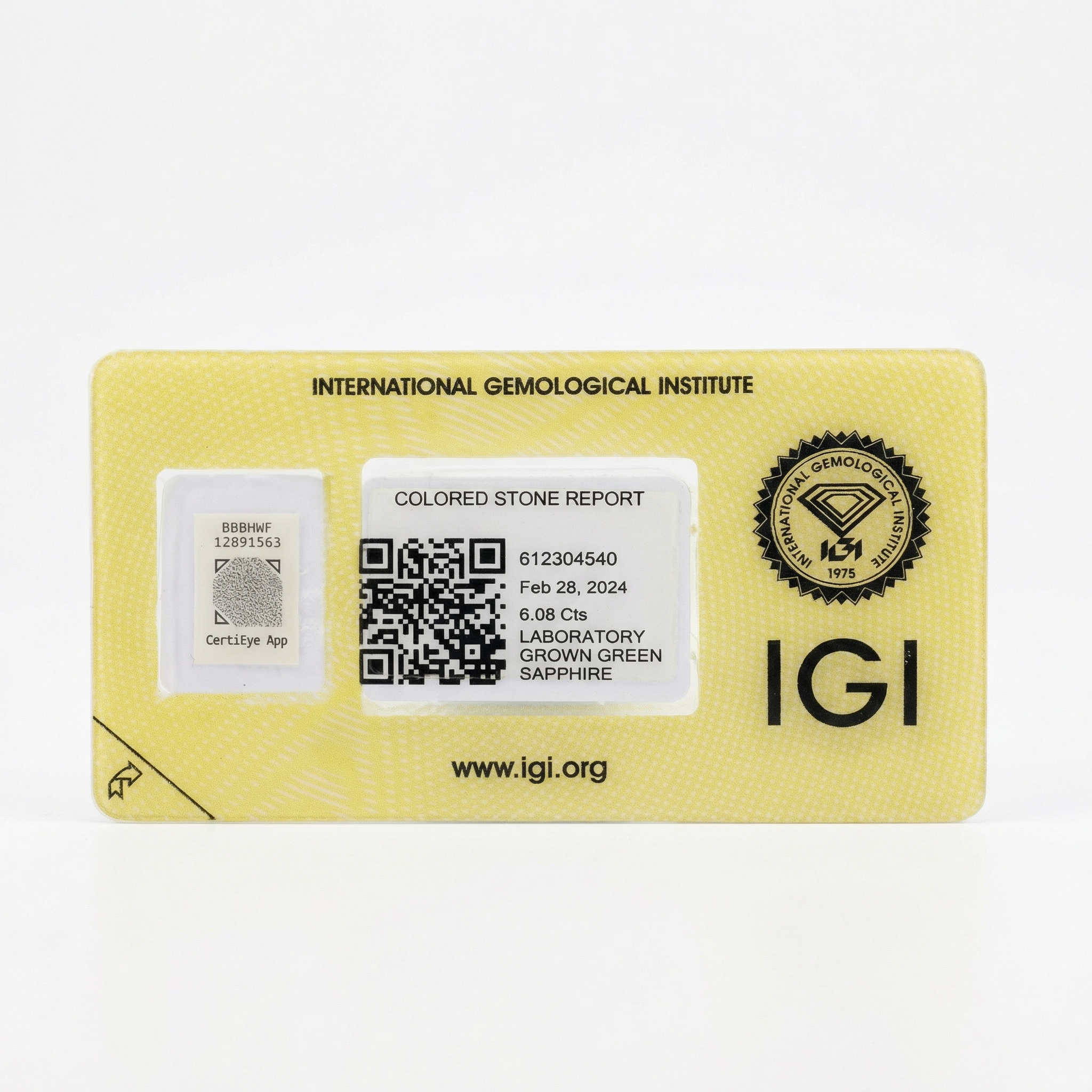 IGI Certified Laboratory Grown Green Sapphire | 6.08 Carats Pear Cut | Premium Green Sapphire Secondary image