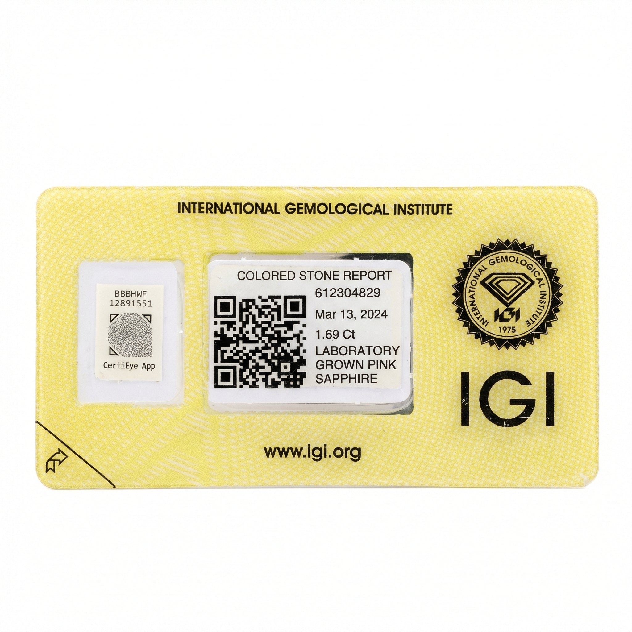 IGI Certified Laboratory Grown Pink Sapphire | 1.69 Carat Oval Cut | Premium Pink Sapphire Secondary image