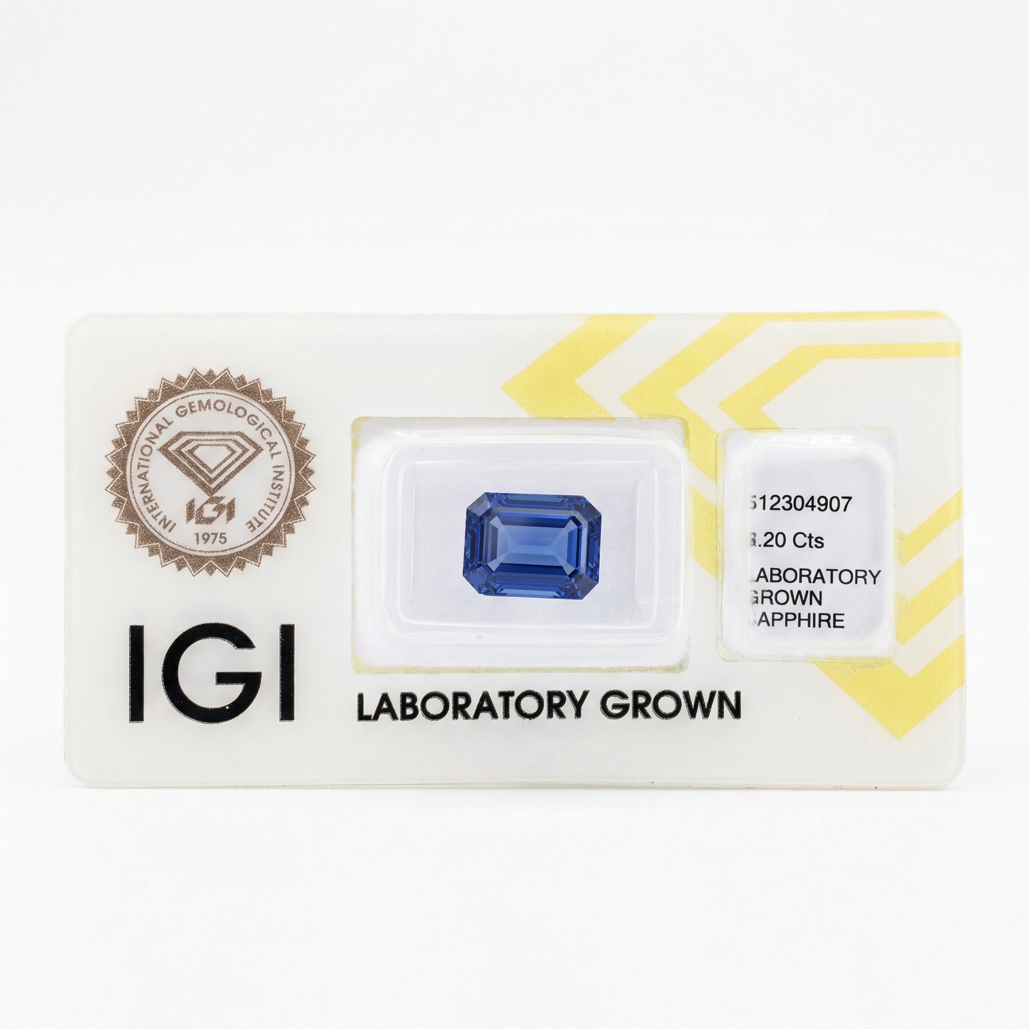 IGI Certified Laboratory Grown Blue Sapphire | 6.20 Carat Emerald Cut | Luxury Statement Gemstone Secondary image