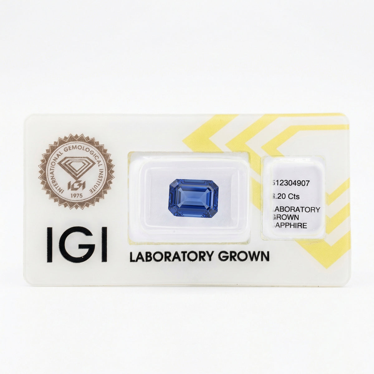 IGI Certified Laboratory Grown Blue Sapphire | 6.20 Carat Emerald Cut | Luxury Statement Gemstone-Saleh Sallom