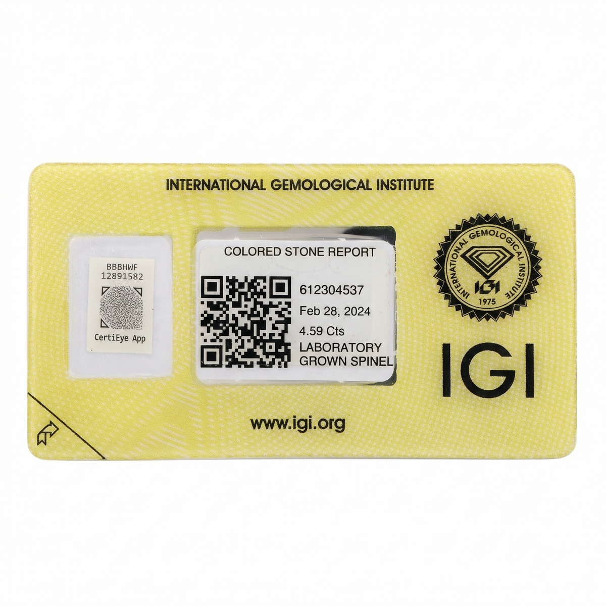 IGI Certified Laboratory Grown Green Spinel | 4.59 Carat Emerald Cut | Luxury Gemstone-Saleh Sallom