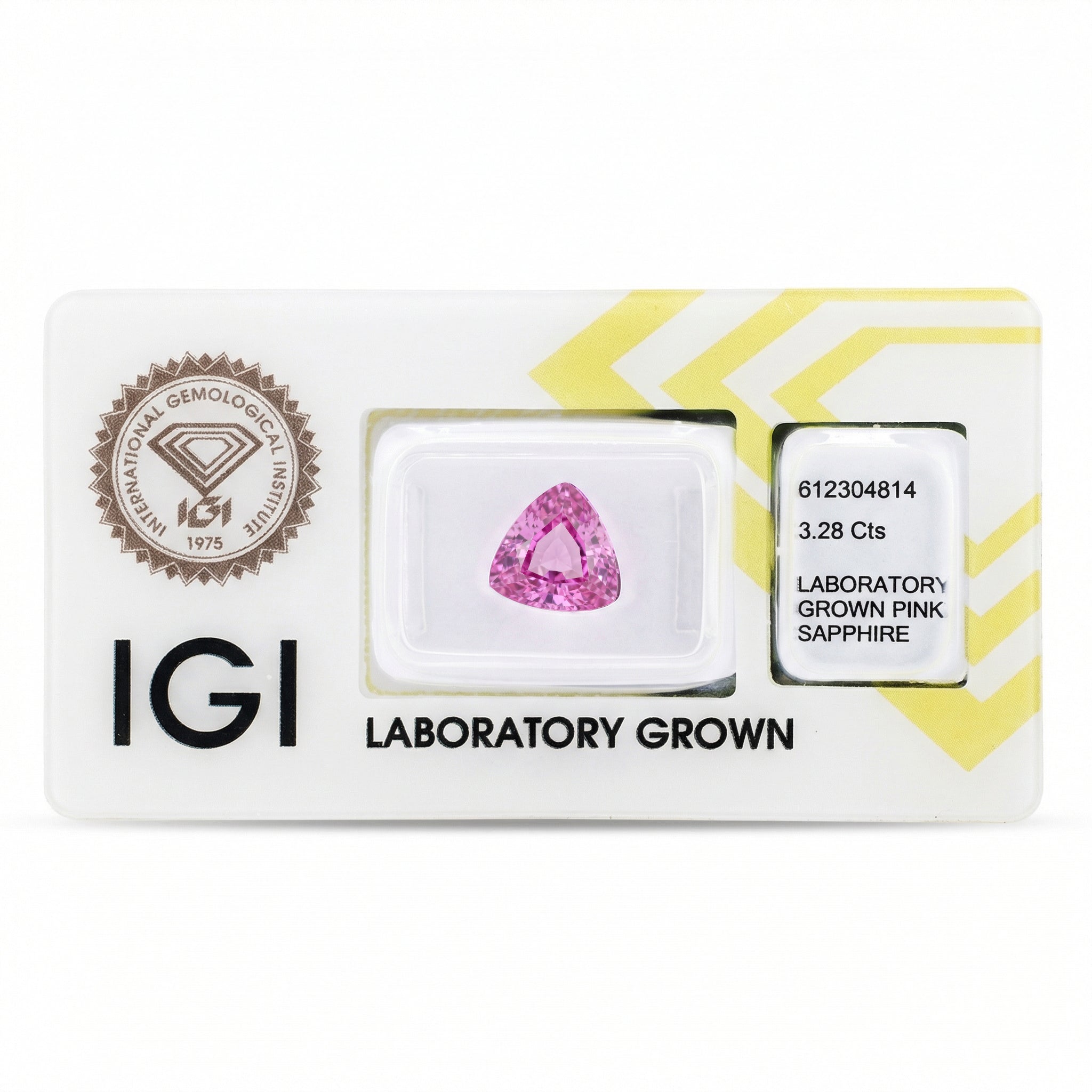 IGI Certified Laboratory Grown Purplish Pink Sapphire | 3.28 Carat Trilliant Mixed Cut | Luxury Gemstone Secondary image