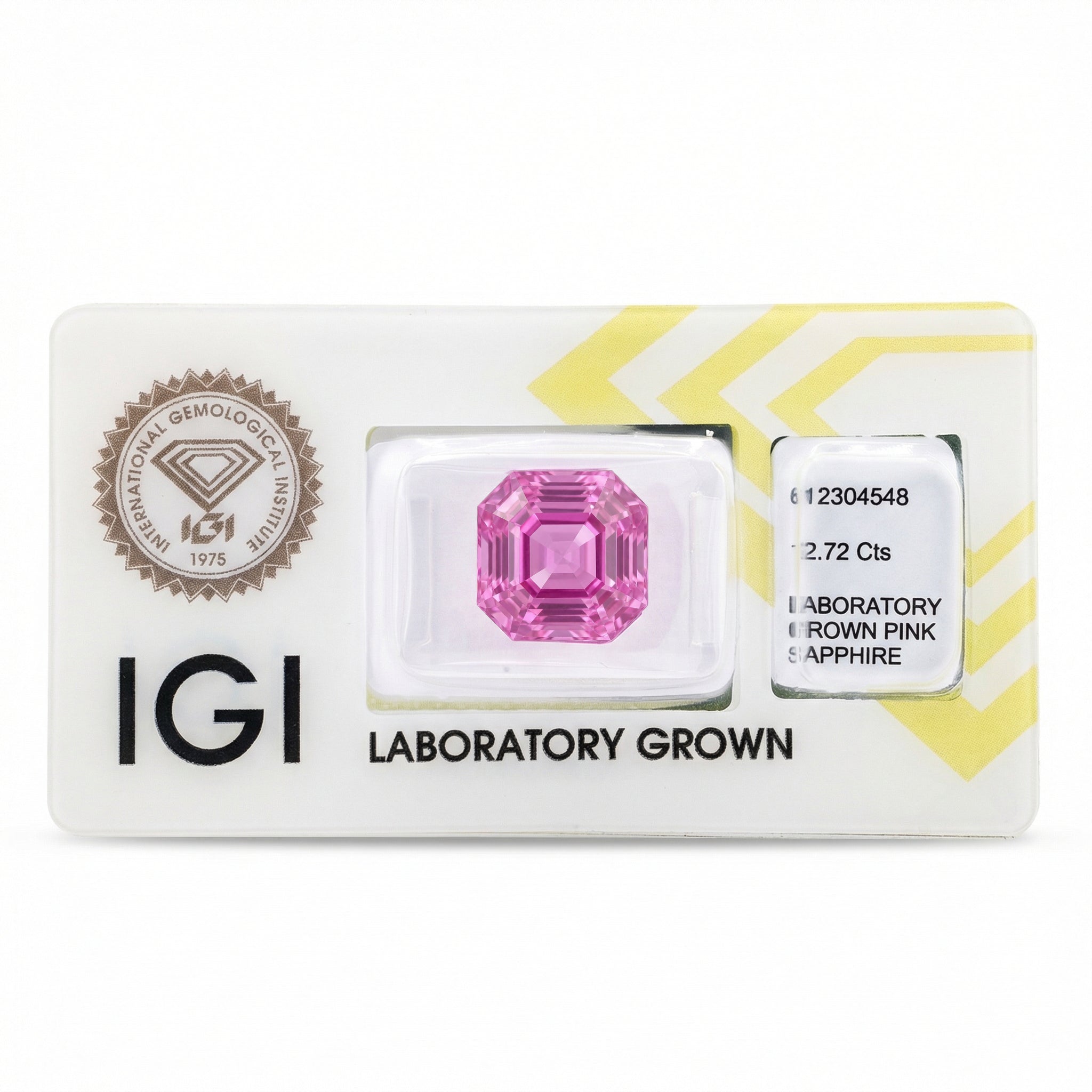 IGI Certified Laboratory Grown Purplish Pink Sapphire | 12.72 Carat Square Emerald Cut | Luxury Statement Gemstone Secondary image