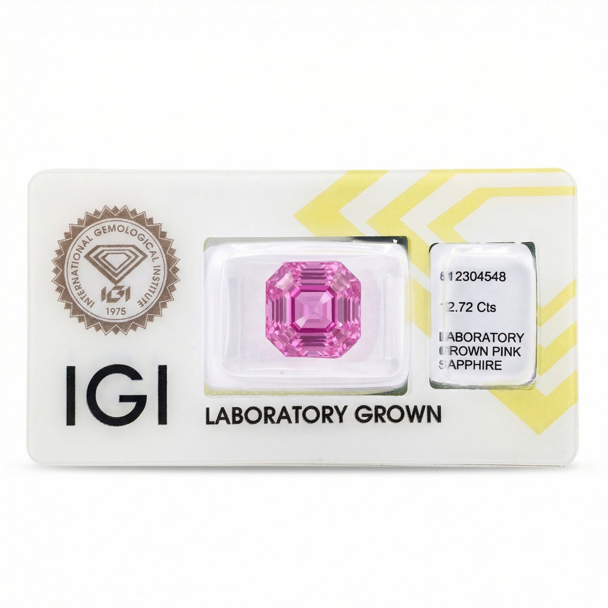 IGI Certified Laboratory Grown Purplish Pink Sapphire | 12.72 Carat Square Emerald Cut | Luxury Statement Gemstone-Saleh Sallom