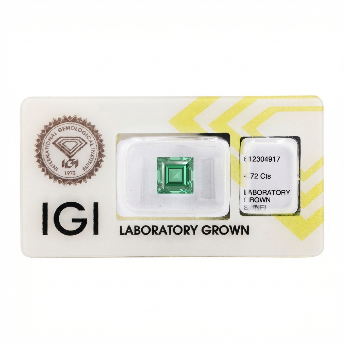 IGI Certified Laboratory Grown Green Spinel | 4.72 Carat Square Step Cut | Luxury Gemstone-Saleh Sallom