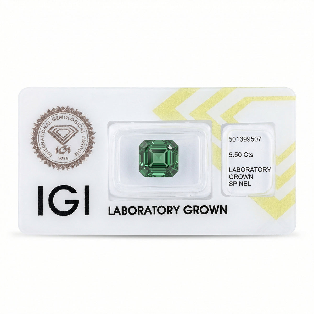 IGI Certified Laboratory Grown Green Spinel | 5.50 Carat Emerald Cut | Luxury Gemstone-Saleh Sallom