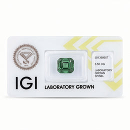 IGI Certified Laboratory Grown Green Spinel | 5.50 Carat Emerald Cut | Luxury Gemstone-Saleh Sallom