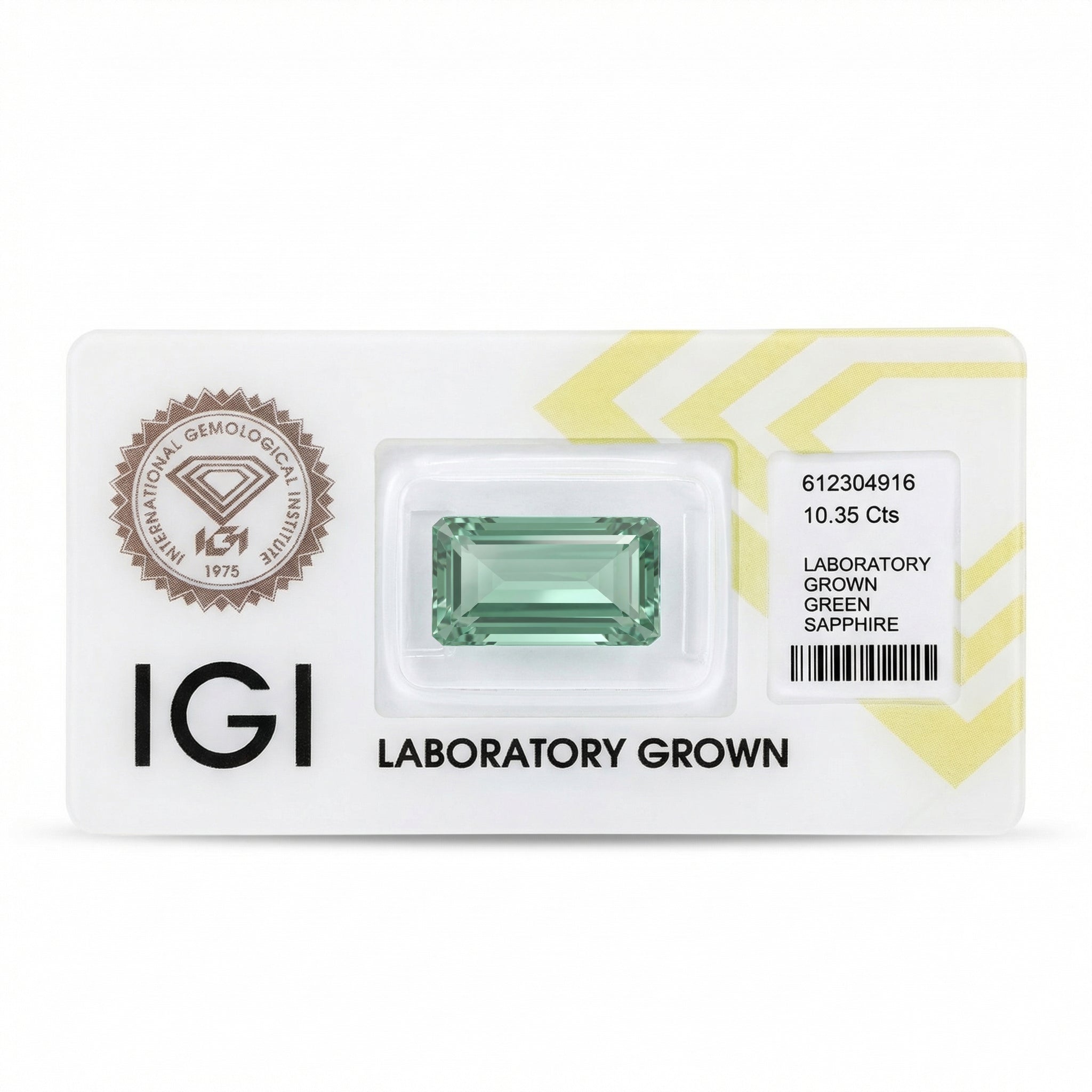 IGI Certified Laboratory Grown Green Sapphire | 10.35 Carat Rectangular Step Cut | Premium Statement Gemstone Secondary image