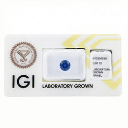 IGI Certified Laboratory Grown Blue Spinel | 0.97 Carat Round Modified Brilliant Cut | Luxury Gemstone-Saleh Sallom