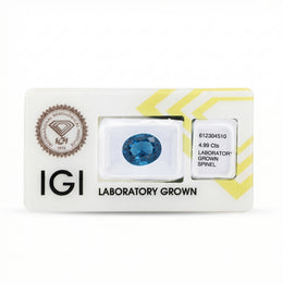 IGI Certified Laboratory Grown Blue Spinel | 4.99 Carat Oval Brilliant Cut | Luxury Gemstone-Saleh Sallom