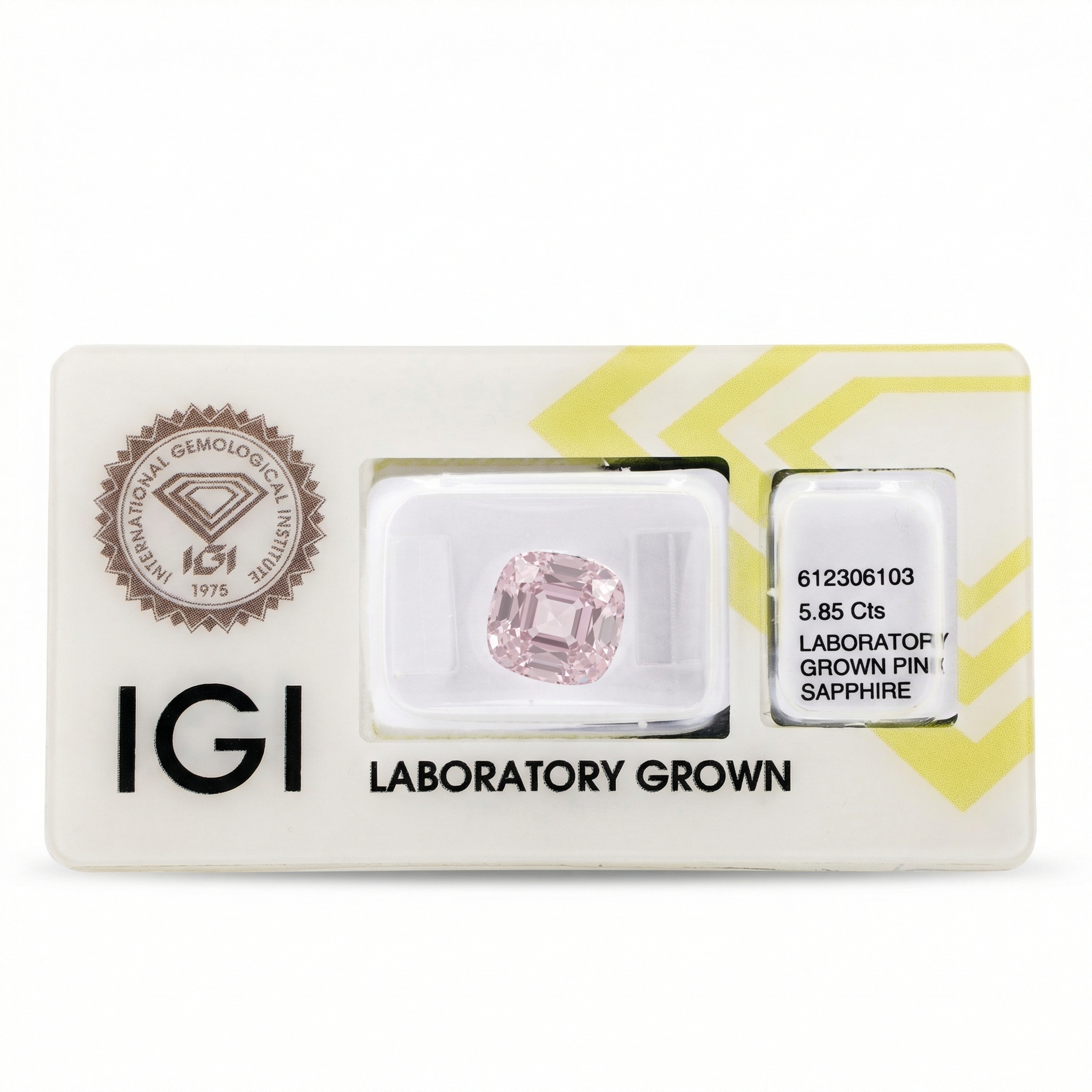 IGI Certified Laboratory Grown Very Light Pink Sapphire | 5.85 Carat Square Cushion Mixed Cut | Luxury Gemstone Secondary image