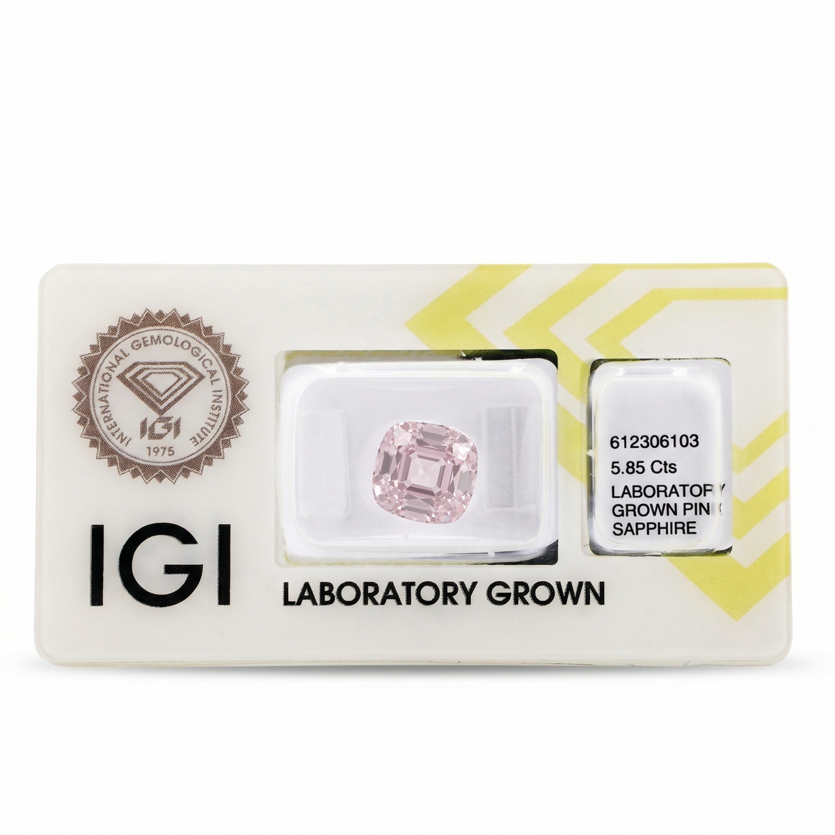 IGI Certified Laboratory Grown Very Light Pink Sapphire | 5.85 Carat Square Cushion Mixed Cut | Luxury Gemstone-Saleh Sallom