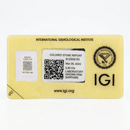 IGI Certified Laboratory Grown Very Light Pink Sapphire | 5.85 Carat Square Cushion Mixed Cut | Luxury Gemstone-Saleh Sallom