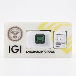IGI Certified Laboratory Grown Green Spinel | 6.97 Carat Emerald Cut | Elegant Statement Gemstone-Saleh Sallom
