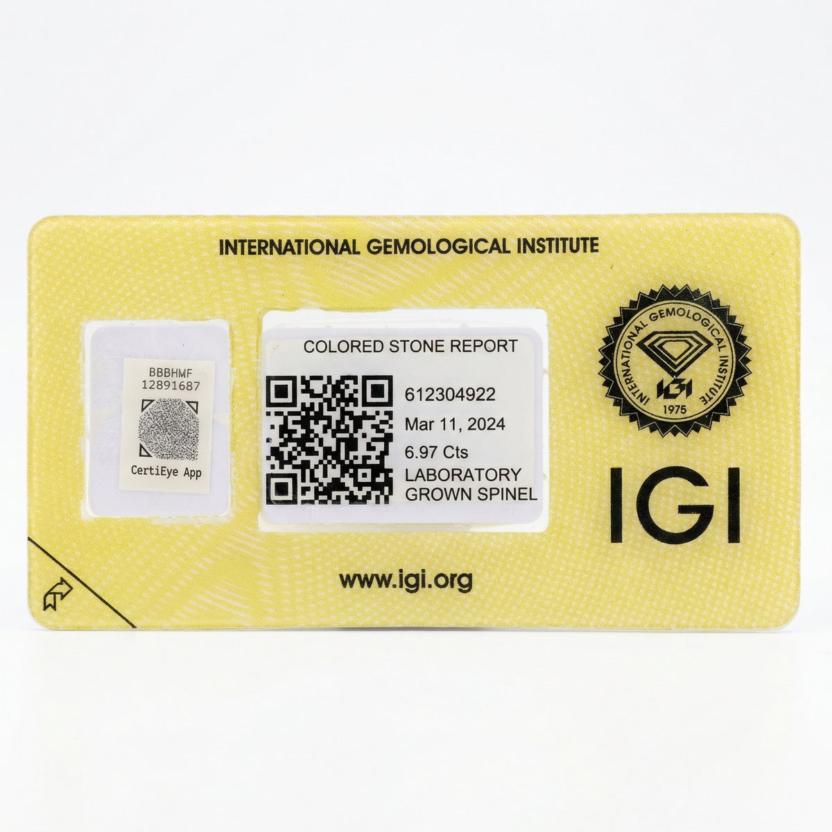 IGI Certified Laboratory Grown Green Spinel | 6.97 Carat Emerald Cut | Elegant Statement Gemstone-Saleh Sallom