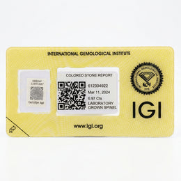 IGI Certified Laboratory Grown Green Spinel | 6.97 Carat Emerald Cut | Elegant Statement Gemstone-Saleh Sallom