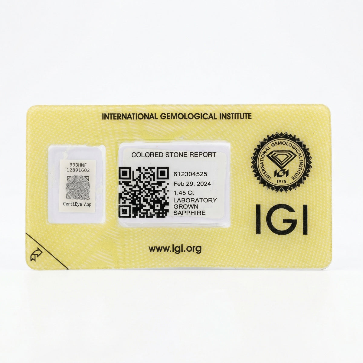 IGI Certified Laboratory Grown White Sapphire | 1.45 Carat Round Brilliant Cut | Diamond Alternative Gemstone-Saleh Sallom