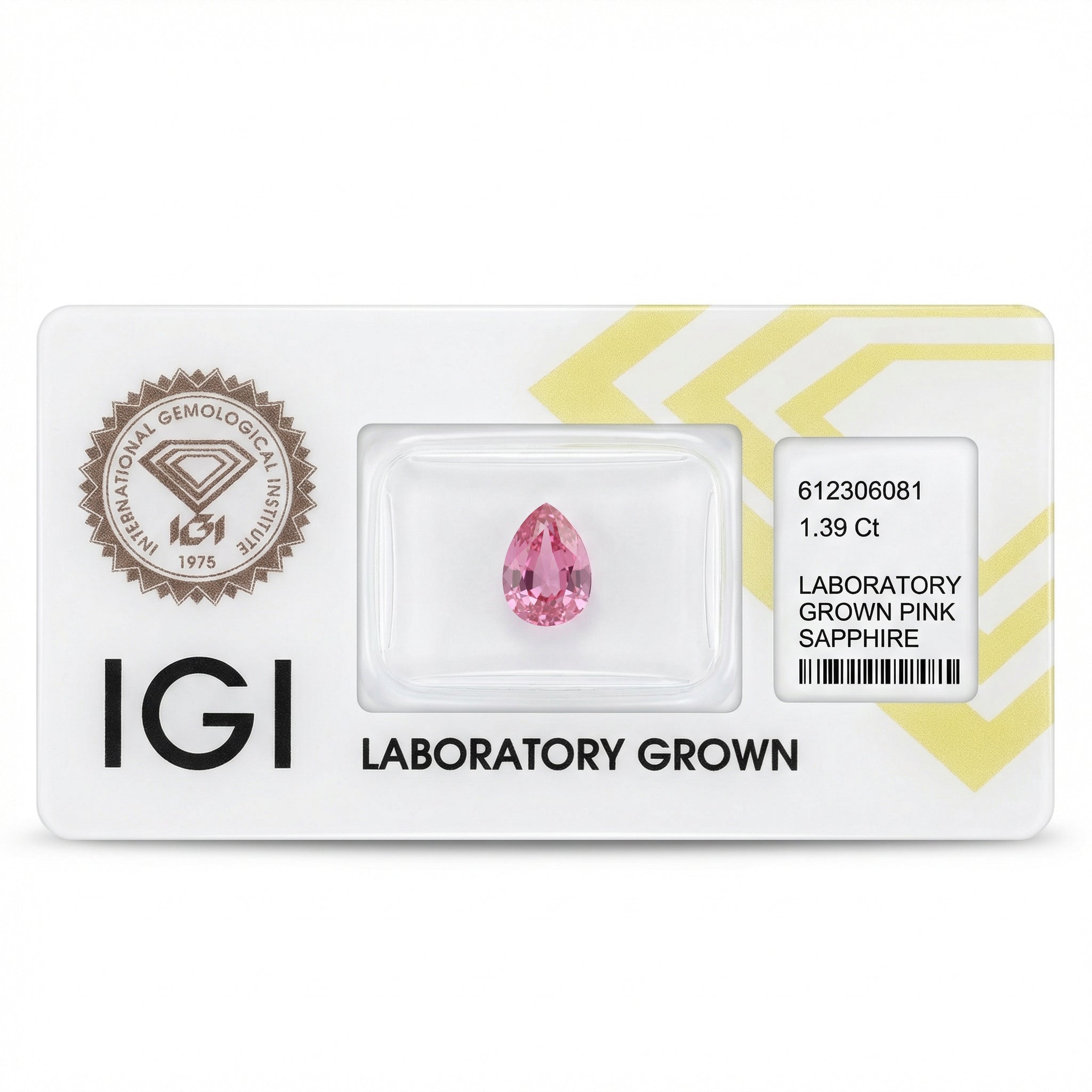 IGI Certified Laboratory Grown Pink Sapphire | 1.39 Carat Pear Mixed Cut | Elegant Fine Gemstone Secondary image