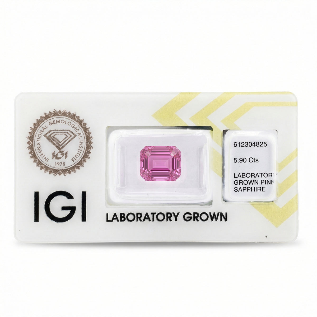 IGI Certified Laboratory Grown Purplish Pink Sapphire | 5.90 Carat Emerald Cut | Luxury Gemstone-Saleh Sallom