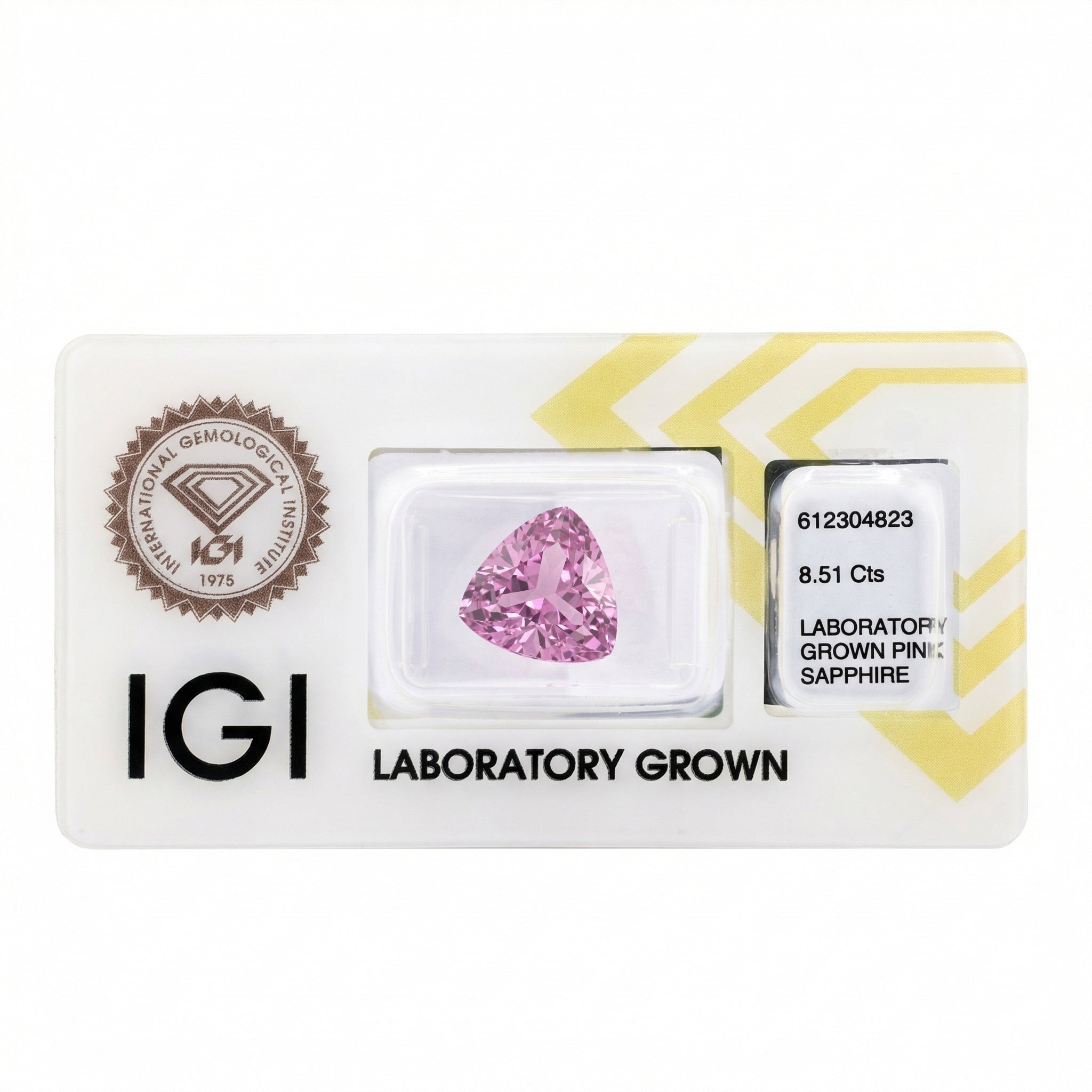 IGI Certified Laboratory Grown Pink Sapphire | 8.51 Carat Trilliant Mixed Cut | Unique Statement Gemstone Secondary image