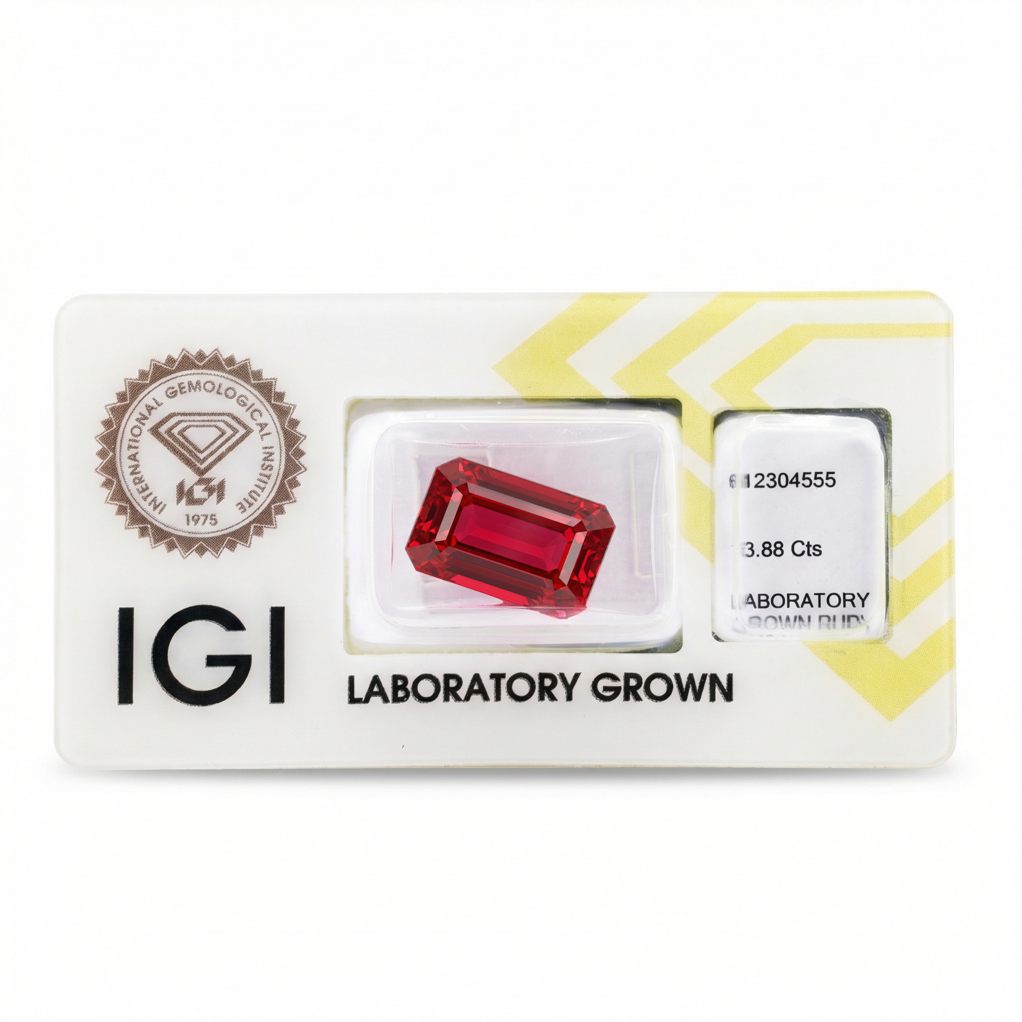 IGI Certified Laboratory Grown Ruby | 13.88 Carat Emerald Cut | Purplish Red Collector Gemstone Secondary image