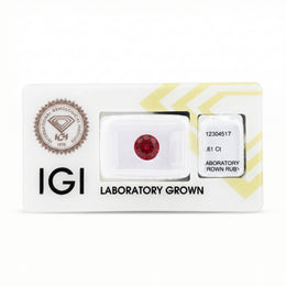 IGI Certified Laboratory Grown Ruby | 1.61 Carat Round Brilliant Cut | Purplish Red Gemstone-Saleh Sallom