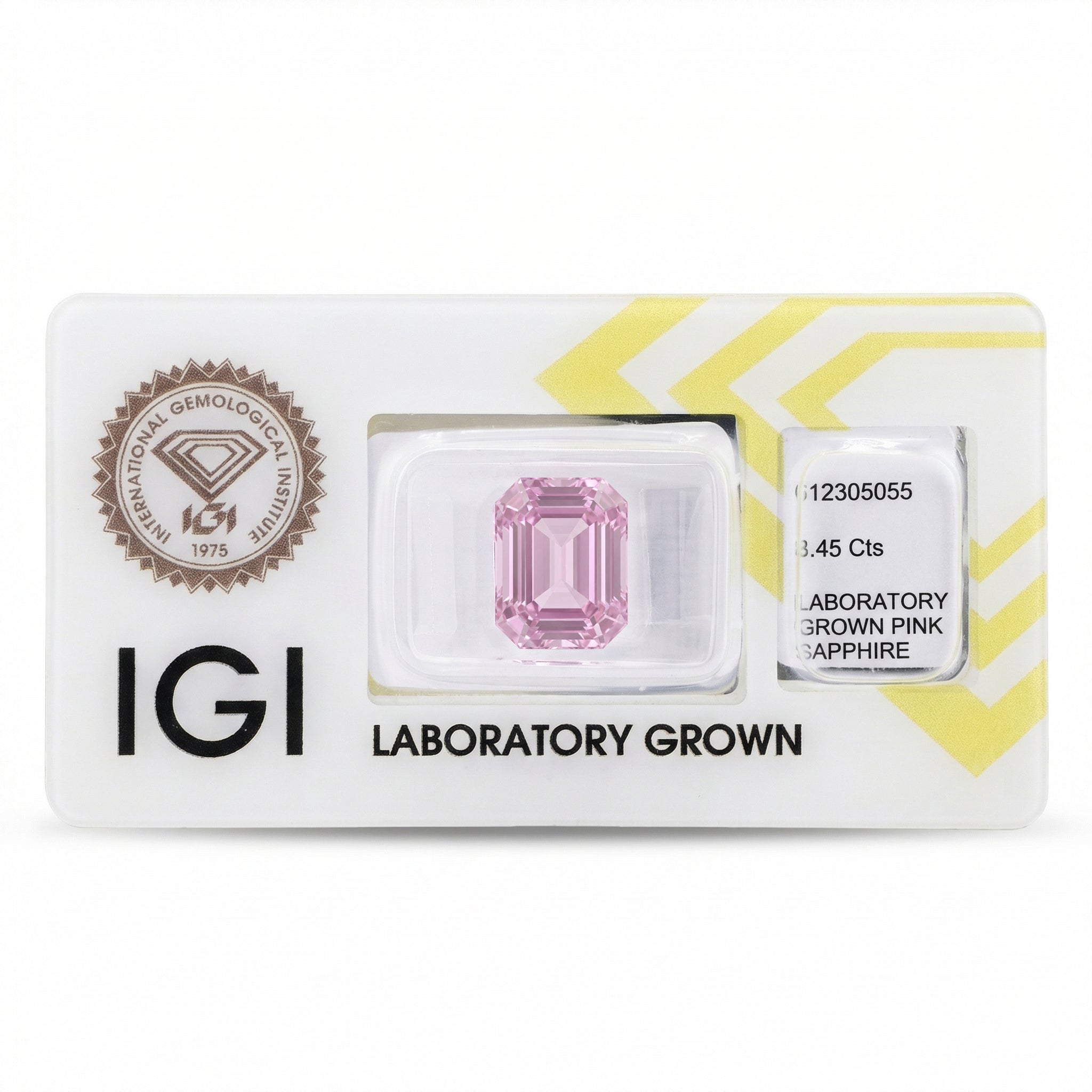 IGI Certified Laboratory Grown Light Purplish Pink Sapphire | 8.45 Carat Emerald Cut | Elegant Luxury Gemstone Secondary image