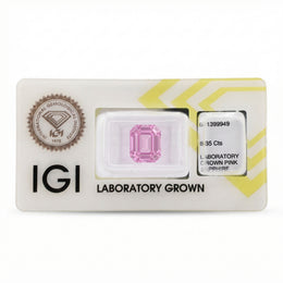 IGI Certified Laboratory Grown Purplish Pink Sapphire | 8.35 Carat Cut-Cornered Rectangular Cut | Ultra Luxury Gemstone-Saleh Sallom
