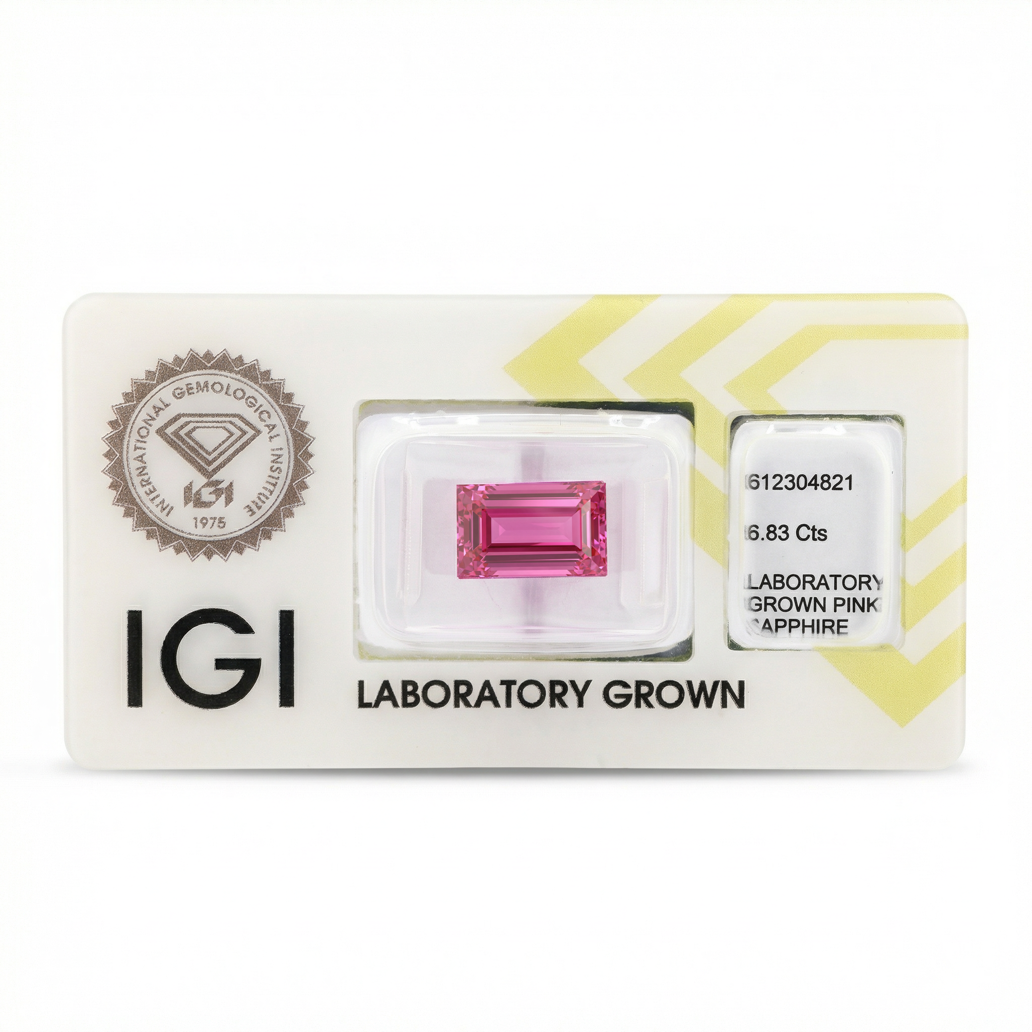 IGI Certified Laboratory Grown Purplish Pink Sapphire | 6.83 Carat Rectangular Step Cut | High Luxury Statement Gem Secondary image