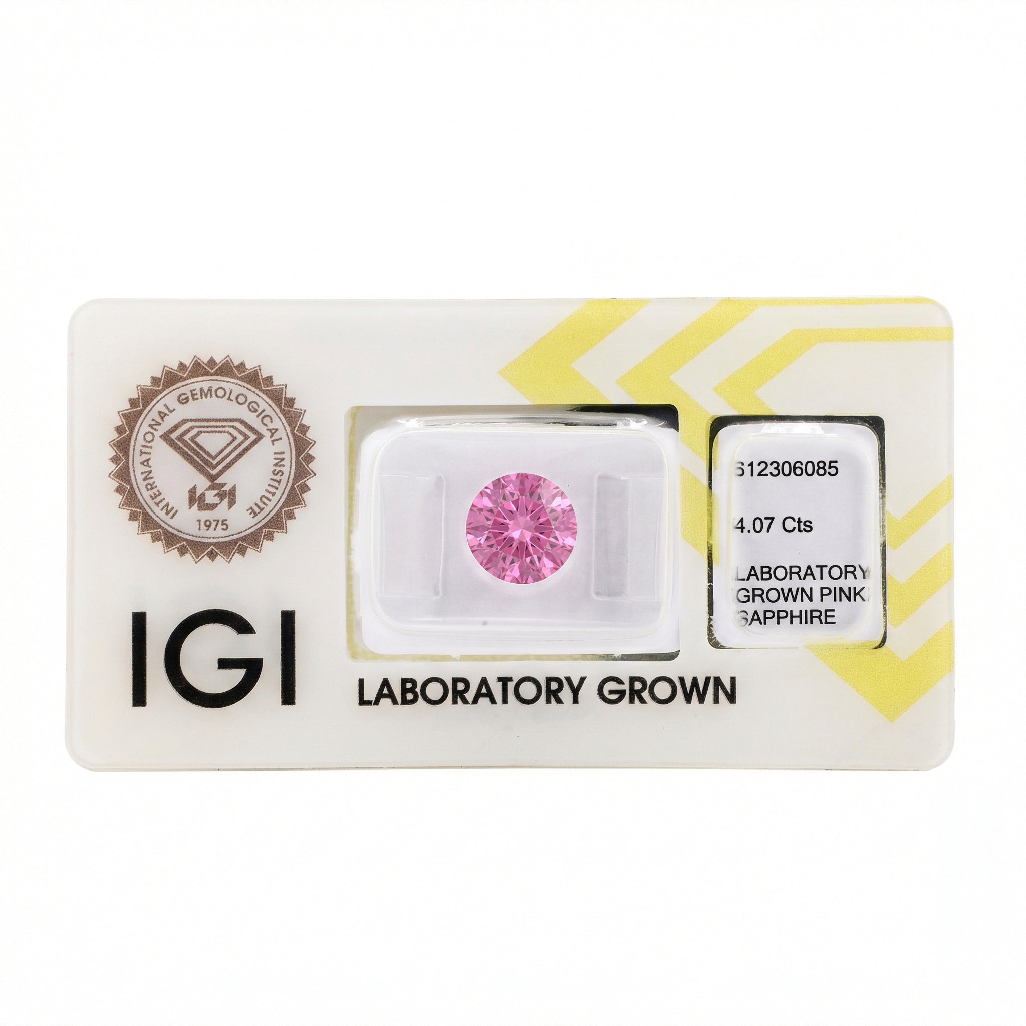 IGI Certified Laboratory Grown Pink Sapphire | 4.07 Carat Round Cut | Classic Brilliant Gemstone Secondary image