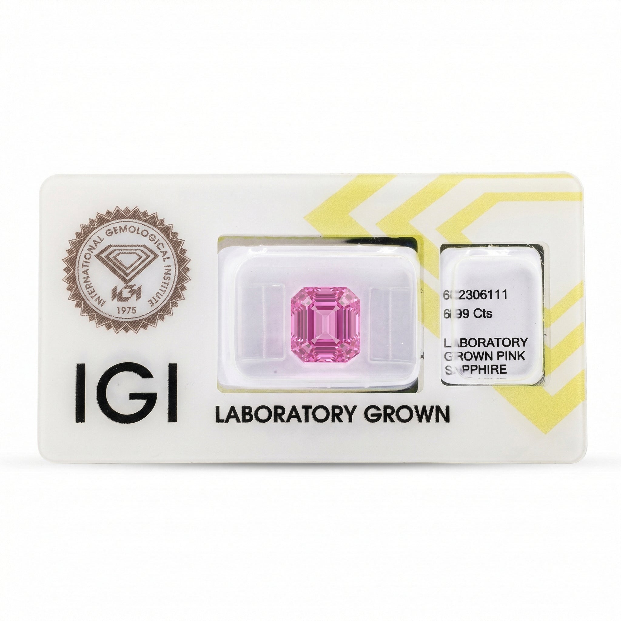 IGI Certified Laboratory Grown Pink Sapphire | 6.99 Carat Emerald Cut | High-End Luxury Gemstone Secondary image