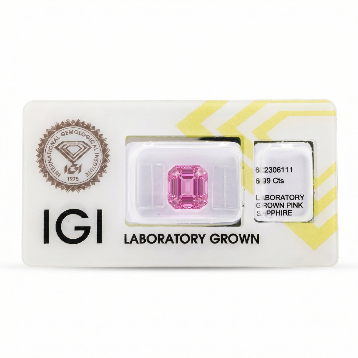 IGI Certified Laboratory Grown Pink Sapphire | 6.99 Carat Emerald Cut | High-End Luxury Gemstone-Saleh Sallom