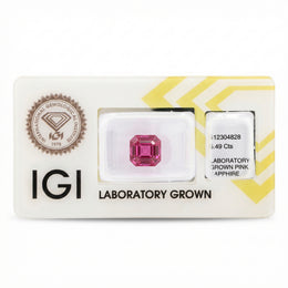 IGI Certified Laboratory Grown Pink Sapphire | 5.49 Carat Square Emerald Cut | Bold Luxury Gemstone-Saleh Sallom