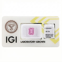IGI Certified Laboratory Grown Purplish Pink Sapphire | 3.85 Carat Emerald Cut | Elegant Luxury Statement Gemstone-Saleh Sallom