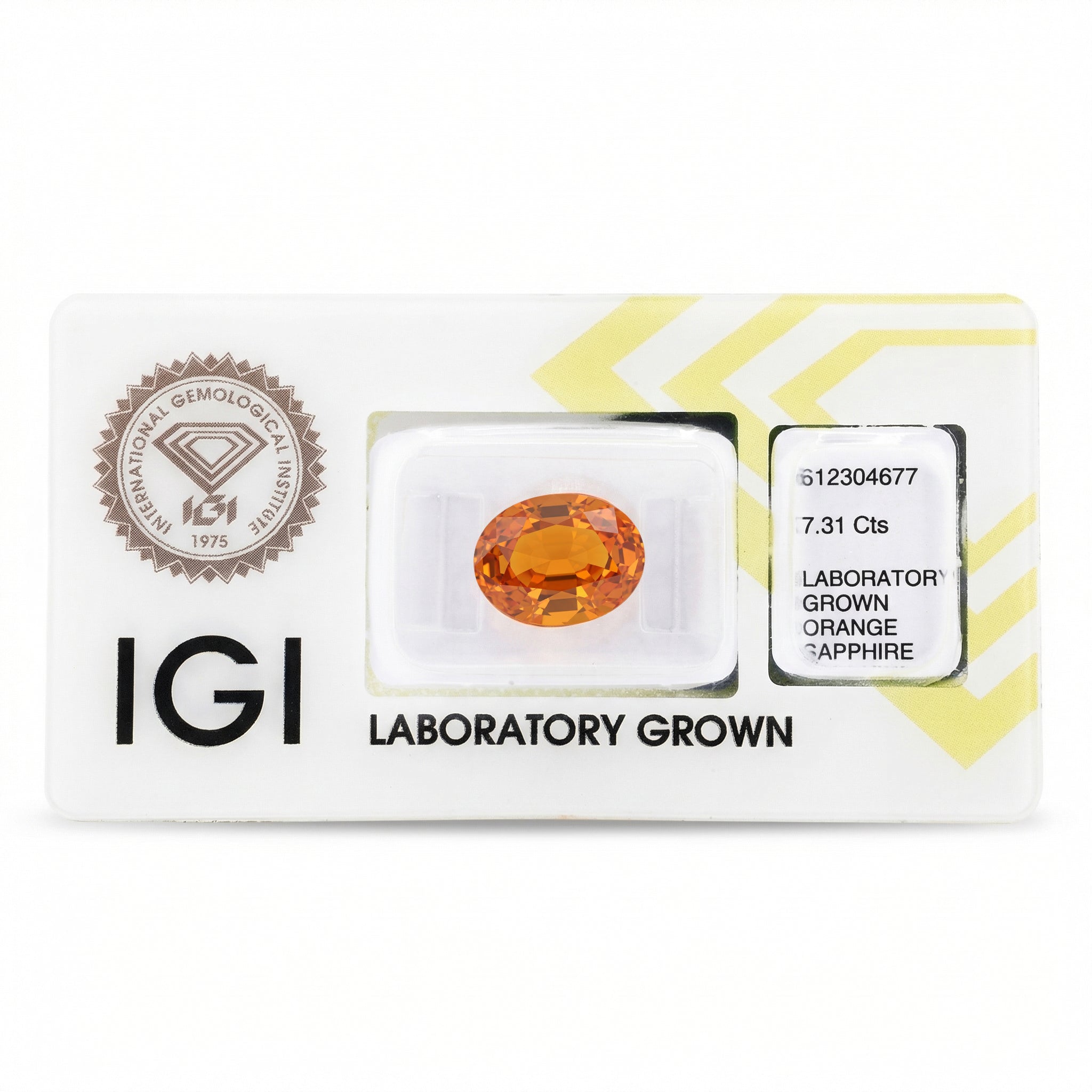 IGI Certified Laboratory Grown Yellowish Orange Sapphire | 7.31 Carat Oval Cut | Elegant Luxury Statement Gemstone Secondary image
